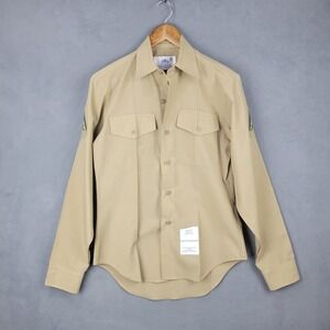 DSCP United States Marine Corps Uniform Shirt‎ Mens 15x35 Khaki Embroidered Logo